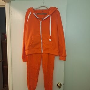 Vibrant Orange Women's Jogger Set